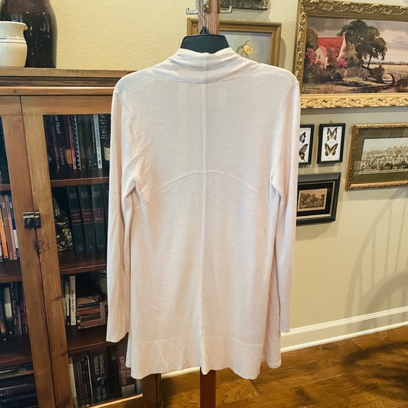 Philosophy long sleeve open front long cardigan sweater closet staple SZ M beige - Picture 6 of 8